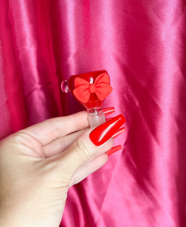 Red Bow 14mm Glass Bowl