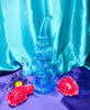 Neon Blue Recycler Glass Water Pipe/Dab Rig