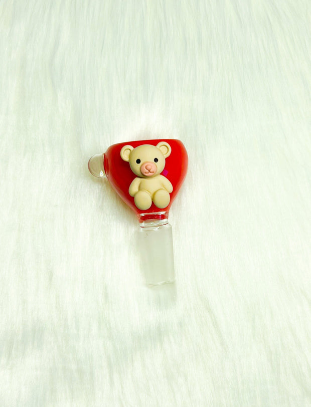 Red Teddy Bear 14mm Glass Bowl
