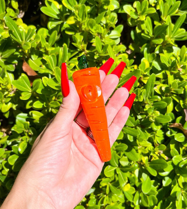 Orange Carrot Glass Hand Pipe