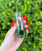 Fumed Green Mushroom Glass Hand Pipe