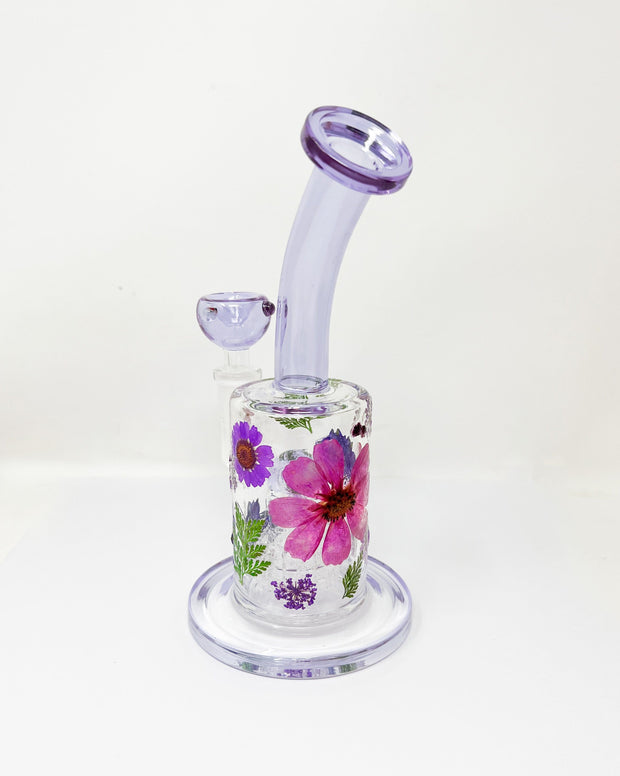 purple glass flower rig