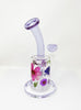 purple glass water pipe with dried flowers