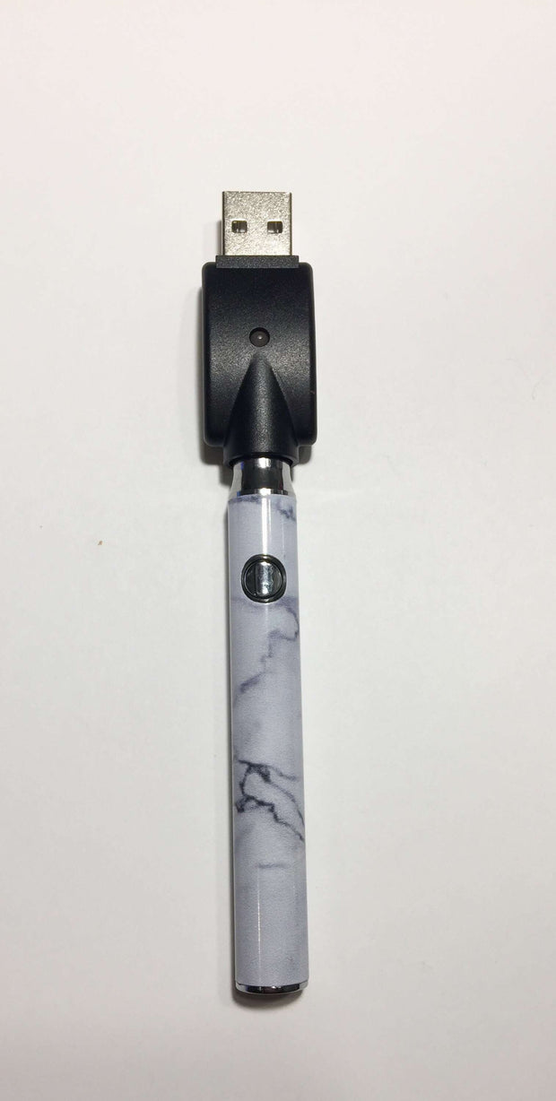 510 Threaded Battery White Grey Marble Vape Pen