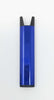 Blue metallic stiiizy battery on white background to show its vibrant color