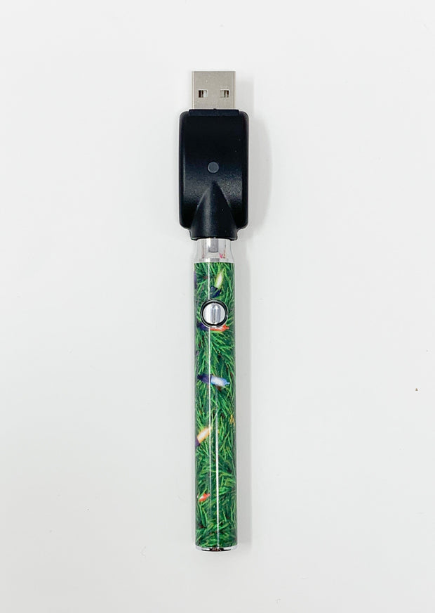 Christmas 510 Threaded Battery WIth USB Charger On White Background