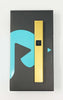 Custom wrapped metallic gold plugplay battery on its packaging box