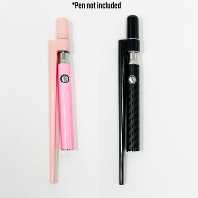 Pink and black dab pen straw attachment side by side picutre