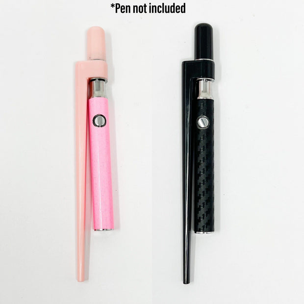 Pink and black dab pen straw attachment side by side picutre