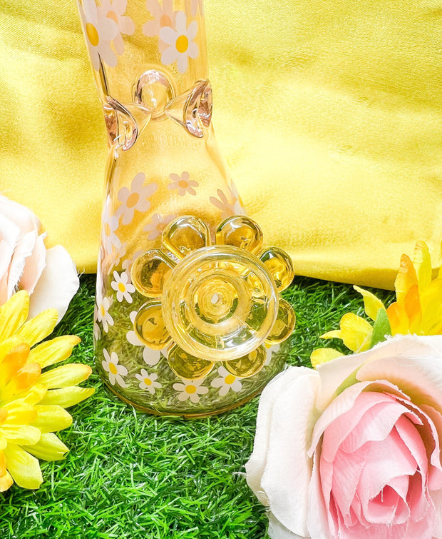 Pink Bong With Yellow Flower Bowl