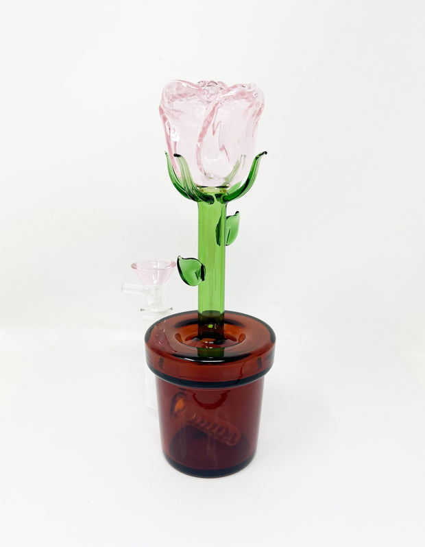 Pin rose pot dab rig on white background