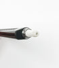 Up close photo of black wax dab straw attachment wax end