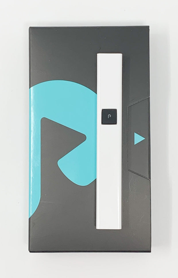 White gloss Plugplay vape pen on its black box