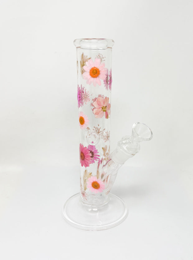dried floral straight tube water pipe side view