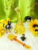 honey bee dab rig surrounded by bee decorations