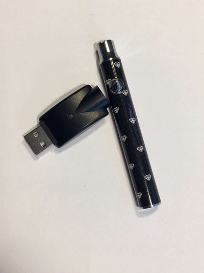 510 Threaded Black White Diamond Vape Pen