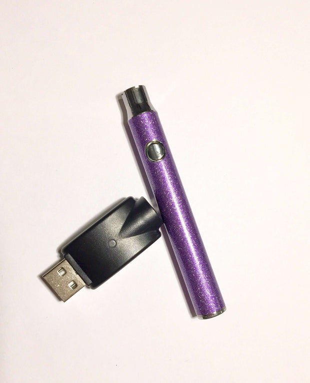 510 Threaded Battery Lavender Light Purple Glitter Starter Kit
