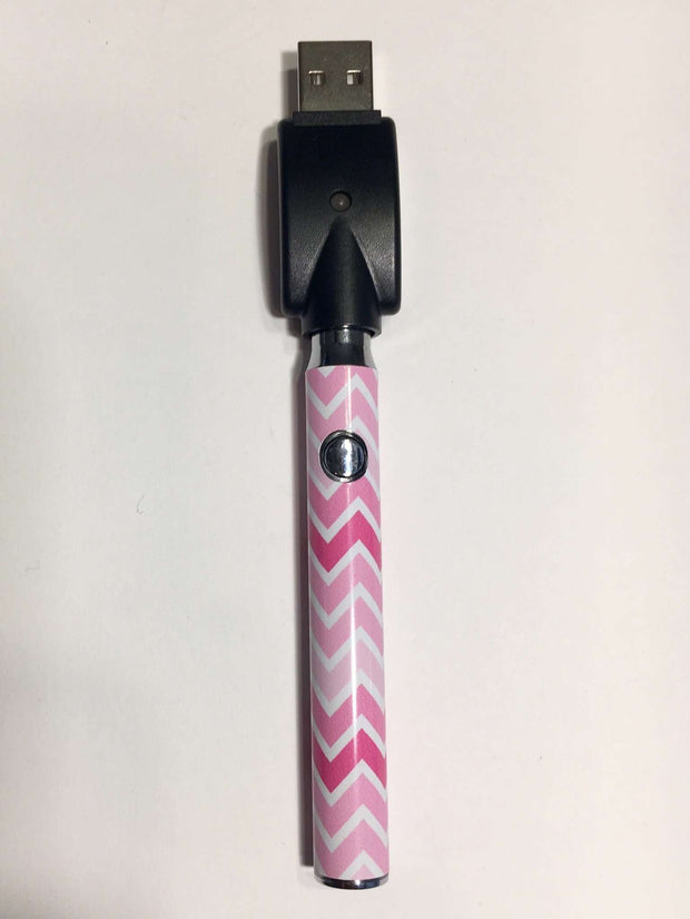 510 Pen Battery Pink White Chevron Vape Pen | StayLit Design 510 Pen Battery Pink White Chevron Vape Pen | StayLit Design