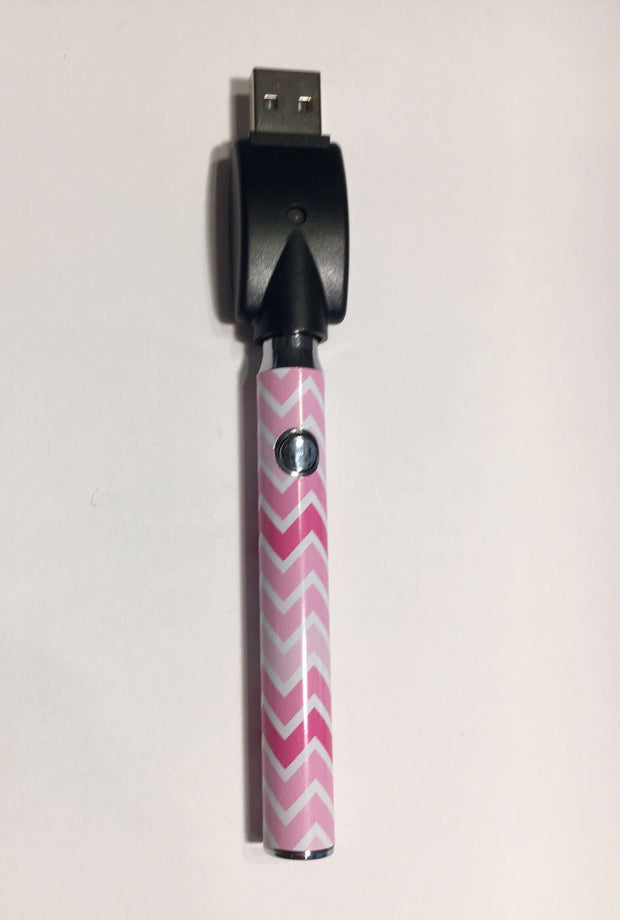 510 Threaded Battery Pink White Chevron Vape Pen