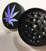 Herb Grinder Opal Iridescent Weed Leaf Custom Spice Grinder 4 Piece 55mm W/ Cleaning Tool