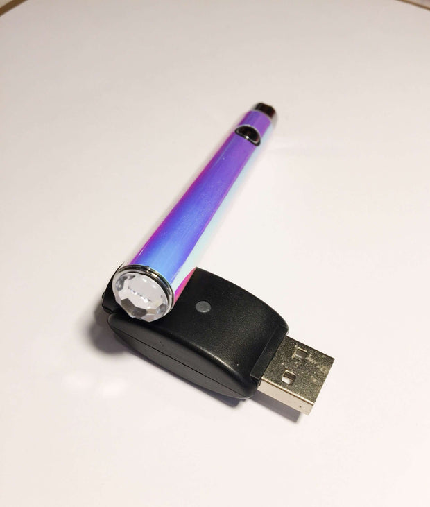 510 Threaded Battery Unicorn Holographic Vape Pen with Crystal