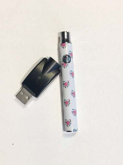 510 Threaded Battery Pink Diamond Hearts Vape Pen