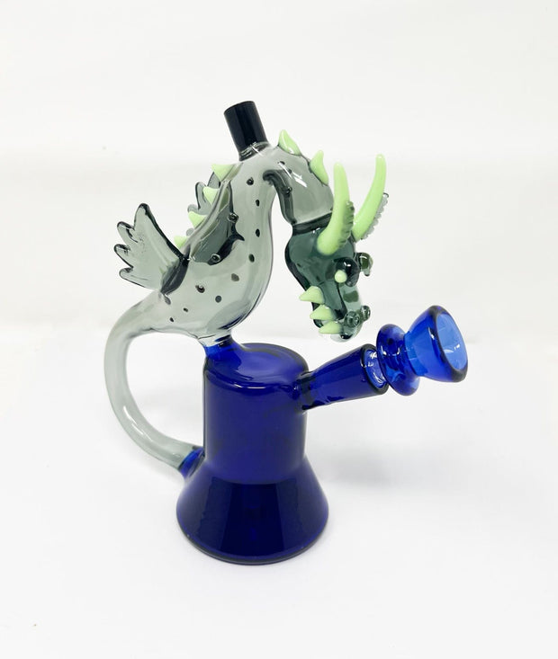 Smoked Dragon Recycler Glass Water Pipe/Dab Rig