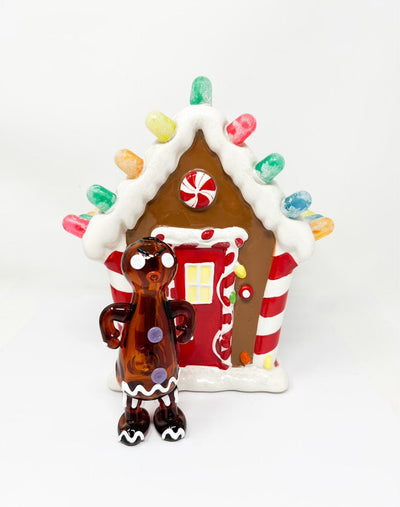 Angry Gingerbread Glass Hand Pipe