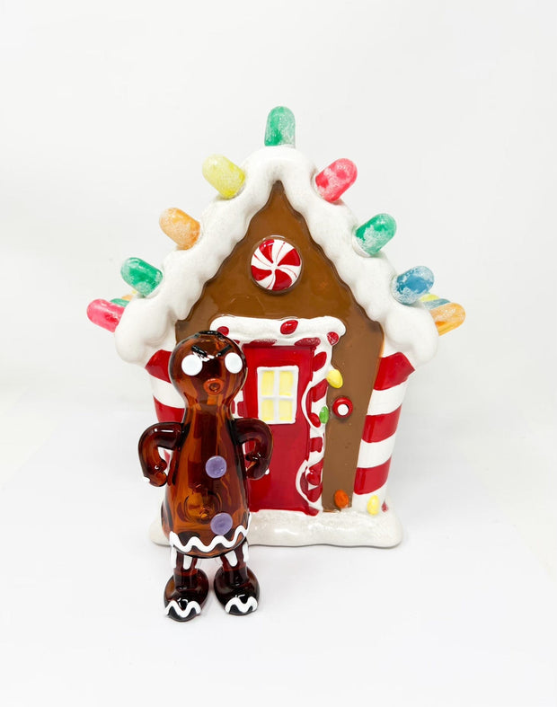 Angry Gingerbread Glass Hand Pipe