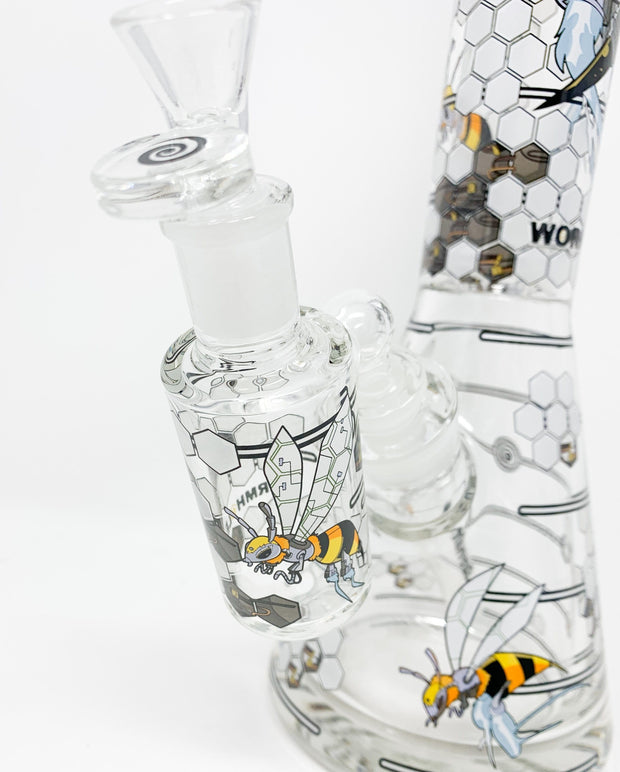 Wormhole Robotic Bee Beaker Glass Water Pipe 16in Bong