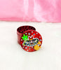 Red Herb Grinder Puff Girls Crystal 4 Piece 55mm W/ Cleaning Tool