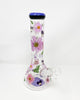 Purple Dried Floral 12in Glass Water Pipe/Bong