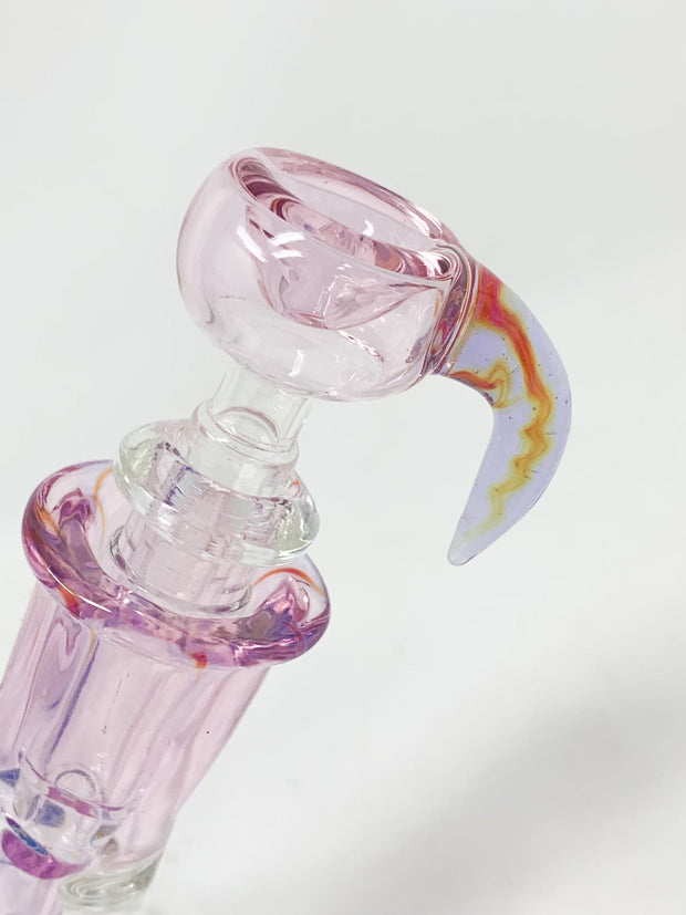 2KGlassWorks Pink Purple Horn Heady Glass Water Pipe/Dab Rig
