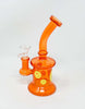 Orange Happy Smiley Face 7.5in Glass Water Pipe/Dab Rig