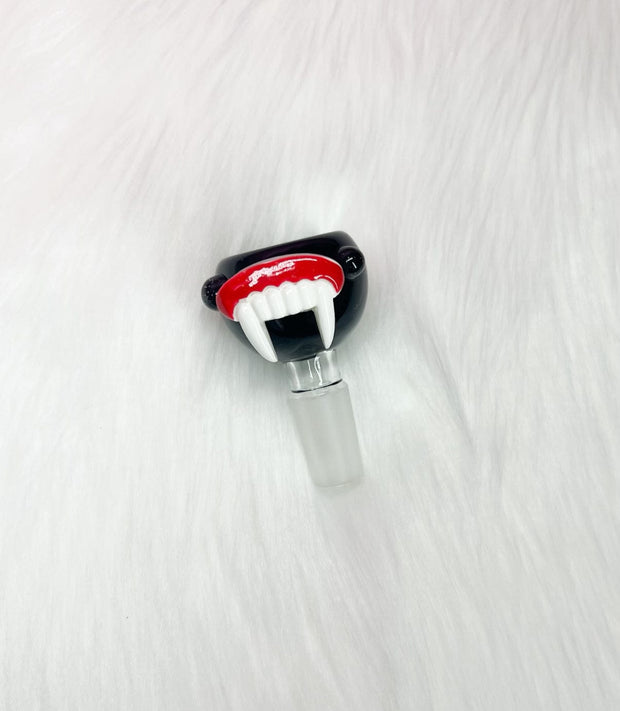 Black Vampire Fangs 14mm Glass Bowl
