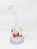Purple Peace Love Bent Neck Glass Water Pipe/Rig