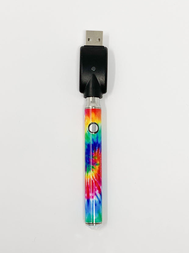 510 Threaded Battery Tie Dye Hippie Colored Crystal Bottom Starter Kit