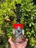 Halloween Horror 8.5in Bent Neck Glass Water Hand Pipe/Dab Rig
