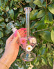 Pink Floral Heart Glass Hand Pipe/Dab Rig
