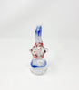 Red White and Blue Swirl Bubbler Glass Hand Pipe
