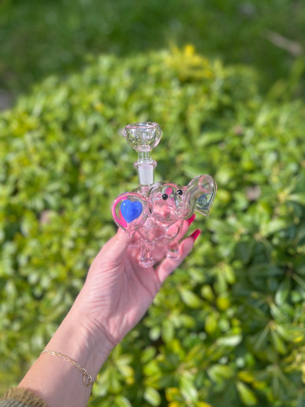 Ele The Pink Elephant Glass Water Pipe/Dab Rig