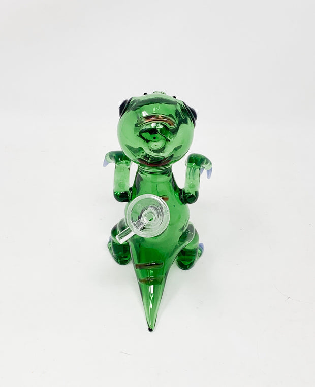 6.5in Green Dinosaur T-Rex Glass Hand Pipe/Bong