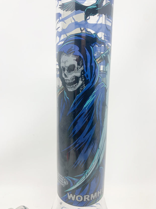 Wormhole Grim Reaper Beaker Glass Water Pipe 16in Bong
