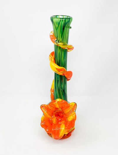 Noble Glass Fire and Earth Flower Heady Glass Water Pipe/Bong