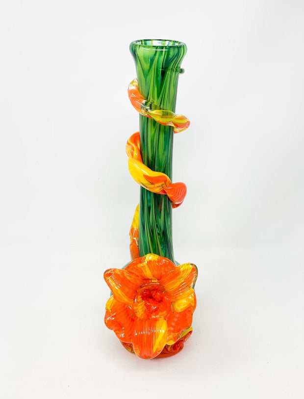 Noble Glass Fire and Earth Flower Heady Glass Water Pipe/Bong