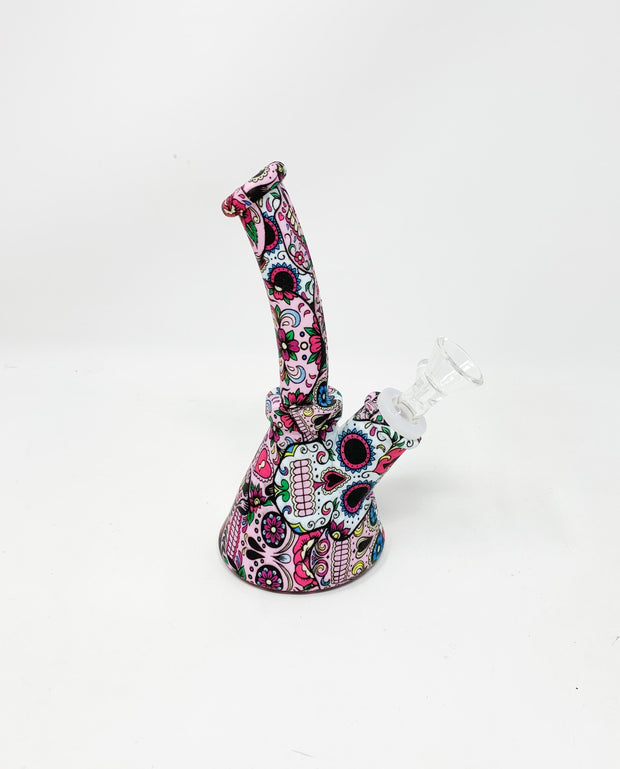 Day of the Dead Paisley Silicone Water Pipe/Bong
