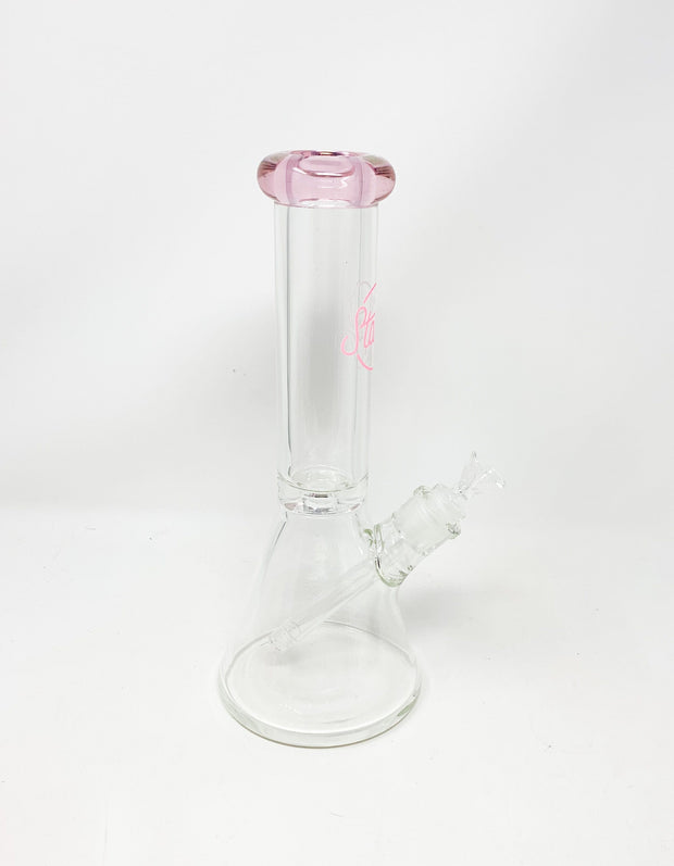Pink StayLit Glow In The Dark 12in Beaker Glass Water Pipe/Bong