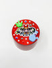 Red Herb Grinder Puff Girls Crystal 4 Piece 55mm W/ Cleaning Tool