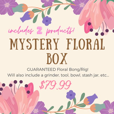 Floral Mystery Box Glass Water Pipe/Dab Rig Set