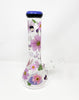 Purple Dried Floral 12in Glass Water Pipe/Bong